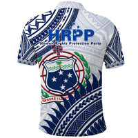 HRPP Samoa Polo Shirt Samoan Coat Of Arms Polynesian Pattern - Wonder Print Shop