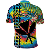 Custom Hawaii Rainbow Tie Dye Polo Shirt Flowers Polynesian Hawaiian Tribal LT13 - Wonder Print Shop