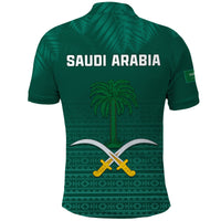 Saudi Arabia Football Polo Shirt KSA Proud Arabia Pattern Green Original LT13 - Wonder Print Shop