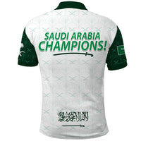 Saudi Arabia Football Polo Shirt Saudi Green Falcon Champions 2022 World Cup Ver.02 LT13 - Wonder Print Shop