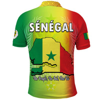 Senegal Polo Shirt Lion With Senegal Map Reggae Style - Wonder Print Shop
