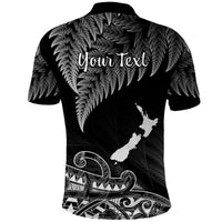 Custom New Zealand Silver Fern Polo Shirt Aotearoa Map Maori - Wonder Print Shop