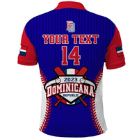 (Custom Text And Number) Dominican Republic Baseball Polo Shirt 2023 Version Blue - Wonder Print Shop