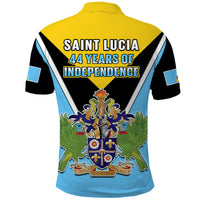 Saint Lucia Polo Shirt Happy 44 Years Of Independence - Wonder Print Shop