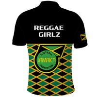 Jamaica Football Polo Shirt Reggae Girlz 2023 Cup Of Nations Ver.01 - Wonder Print Shop