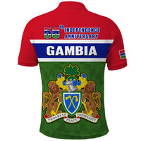 Gambia Polo Shirt Happy 58th Independence Anniversary Flag Style - Wonder Print Shop