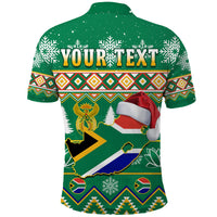 Custom South Africa Polo Shirt Christmas King Protea Geseende Kersfees - Wonder Print Shop