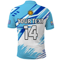 (Custom Text And Number) Uruguay Football Polo Shirt La Celeste WC 2022 Sporty Style - Wonder Print Shop