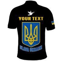 Custom Ukraine Polo Shirt Ukraine Gold Trident Slava Ukraini Black - Wonder Print Shop
