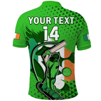 (Custom Text And Number) Ireland Cricket Polo Shirt Irish Flag Shamrock Sporty Style - Wonder Print Shop