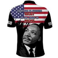 United States Polo Shirt Happy MLK Day Flag Grunge Style - Wonder Print Shop