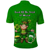 Ireland Polo Shirt Saint Patricks Day Happy Leprechaun And Shamrock - Wonder Print Shop
