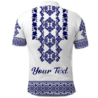 Custom Ukraine Polo Shirt Navy Ukrainian Folk - Wonder Print Shop