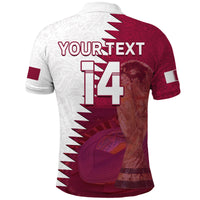 (Custom Text And Number) Qatar Football Polo Shirt Champions Qatari Al Janoub Stadium WC 2022 - Wonder Print Shop