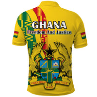 Ghana Polo Shirt Ghanan Coat Of Arms Mix Kente Pattern - Wonder Print Shop