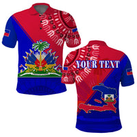Custom Haiti Polo Shirt Haiti Flag Dashiki Simple Style - Wonder Print Shop