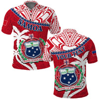 Custom Samoa Polo Shirt Samoan Coat Of Arms With Coconut Red Style - Wonder Print Shop