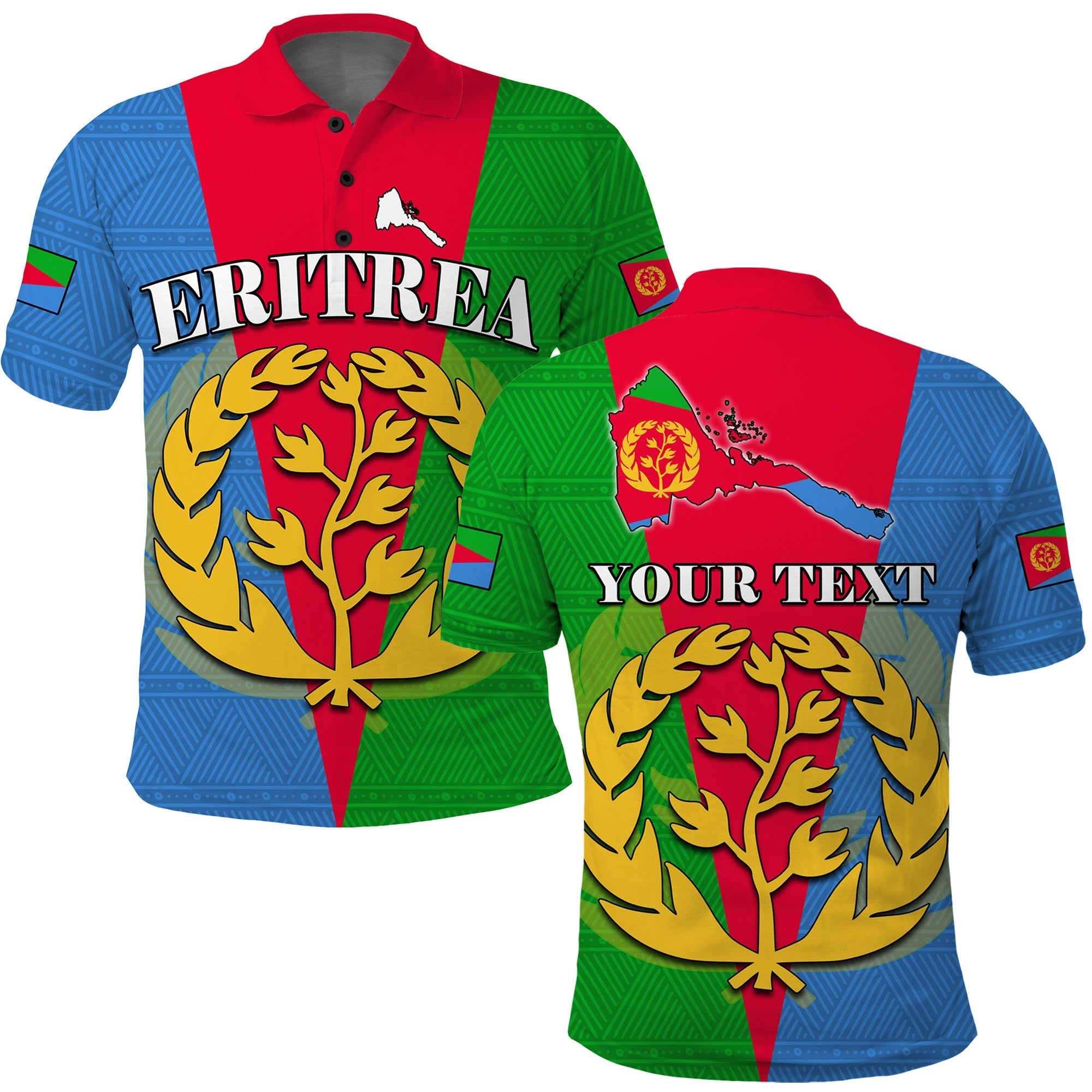 custom-personalised-eritrea-polo-shirt-eritrean-map-mix-african-pattern-simple-style
