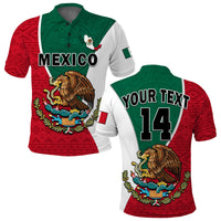 (Custom Text and Number) Mexico Polo Shirt Mexican Aztec Pattern - Wonder Print Shop