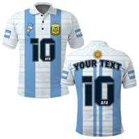 (Custom Text And Number) Argentina Polo Shirt Football 2022 Vamos La Albiceleste - Wonder Print Shop