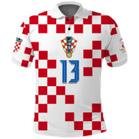 (Custom Text and Number) Croatia Football Polo Shirt World Cup Champions 2022 Hrvatska LT13 - Wonder Print Shop