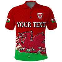Custom Wales Polo Shirt Football 2022 Come On CYMRU The Red Wall LT13 - Wonder Print Shop