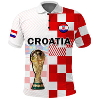 (Custom Text And Number) Croatia Football Polo Shirt Hrvatska Checkerboard Champions WC 2022 - Wonder Print Shop