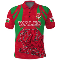(Custom Text And Number) Wales Rugby Polo Shirt The Dragons National Team Come On Cymru - Wonder Print Shop