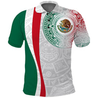 Custom Mexico Polo Shirt Mexican Eagles Aztec Pattern LT13 - Wonder Print Shop
