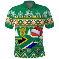 Custom South Africa Polo Shirt Christmas King Protea Geseende Kersfees - Wonder Print Shop