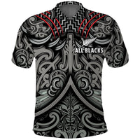 Custom Text and Number New Zealand Silver Fern Rugby Polo Shirt All Black NZ Maori Pattern LT13 - Wonder Print Shop