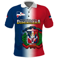 Dominican Republic Polo Shirt Dominicana Coat Of Arms Gradient Style - Wonder Print Shop