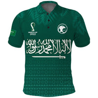 (Custom Text and Number) Saudi Arabia Football Polo Shirt KSA Proud Arabia Pattern Green Original LT13 - Wonder Print Shop