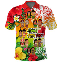 Custom Aloha Poly Fest Polo Shirt Polynesian Pattern With Tropical Flowers - Wonder Print Shop