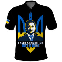 Custom Ukraine Polo Shirt Ukraine Gold Trident Slava Ukraini Black - Wonder Print Shop