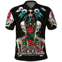 Mexico Polo Shirt Floral Skull Dia De Los Muertos - Wonder Print Shop