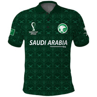 (Custom Text and Number) Saudi Arabia Football Polo Shirt Saudi Green Falcon Champions 2022 World Cup LT13 - Wonder Print Shop