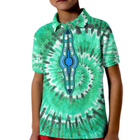Custom African Polo Shirt Tie Dye KID Green Fashion LT13 - Wonder Print Shop