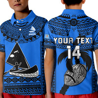 Custom Text And Number Fiji Rugby Polo Shirt KID Fijian Drua Super Polynesian Special Tapa Pattern - Wonder Print Shop