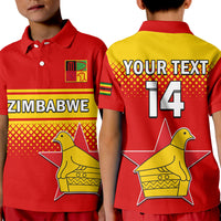 (Custom Text And Number) Zimbabwe Cricket Polo Shirt KID The Chevrons ODI Style - Wonder Print Shop
