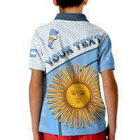 Custom Argentina Polo Shirt Football 2022 KID Champions Blue Sky May Sun LT13 - Wonder Print Shop