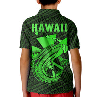 Custom Hawaii Polo Shirt KID Kakau Kanaka Maoli Combine Polynesian Shark Ver.02 - Wonder Print Shop