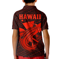 Custom Hawaii Polo Shirt KID Kakau Kanaka Maoli Combine Polynesian Shark Ver.06 - Wonder Print Shop