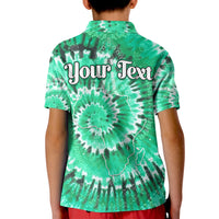 Custom African Polo Shirt Tie Dye KID Green Fashion LT13 - Wonder Print Shop