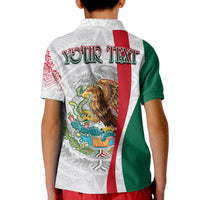 Custom Mexico Polo Shirt KID Mexican Eagles Aztec Pattern LT13 - Wonder Print Shop