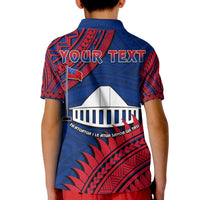 Custom F.A.S.T Samoa Polo Shirt KID Samoan Coat Of Arms Polynesian Pattern - Wonder Print Shop