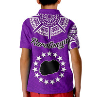 Rarotonga Cook Islands Polo Shirt Turtle and Map Style Purple LT13 - Wonder Print Shop