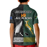 South Africa Protea and New Zealand Fern Polo Shirt Rugby Go Springboks vs All Black LT13 - Wonder Print Shop