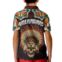 The First Americans Polo Shirt KID Indian Headdress With Skull LT13 - Wonder Print Shop