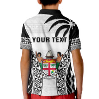 Custom Fiji University Polo Shirt National Fijian Tapa Pattern White - Wonder Print Shop